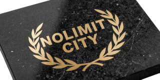 Nolimit City Logo auf schwarzem Marmor - Slot-Studio bei Legiano